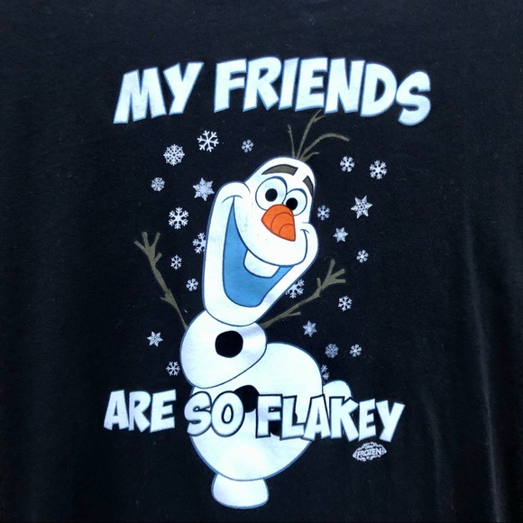 Frozen Disney Olaf Shirt My Friends Are So Flaky Short Sleeve Youth Sz. L - Picture 2 of 6